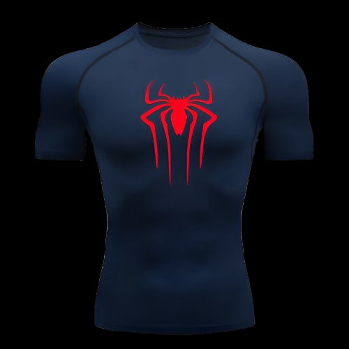 Blue & Red Spider Compression Shirt