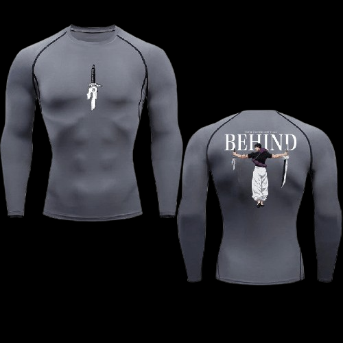 Gray Toji Compression Shirt Long Sleeve