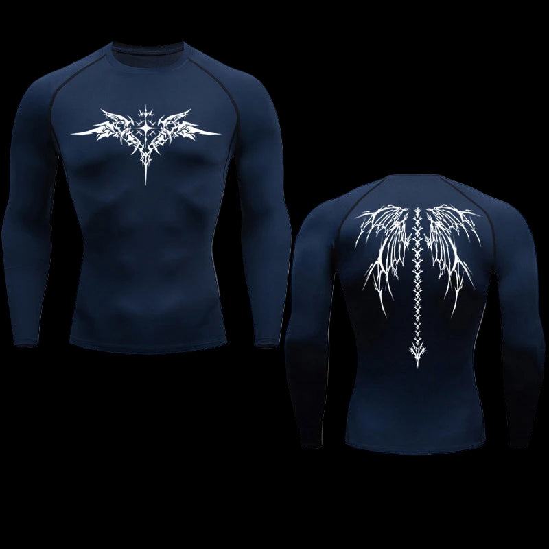 Skeleton Compression Shirt Long Sleeve