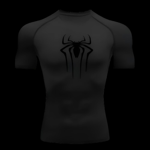Black & Black Spider Compression Shirt
